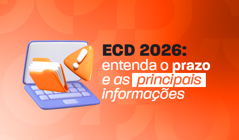 Imagem relacionada ao ECD 2026 com ícone de computador e documentos, destacando a importância de entender o prazo e as principais informações.
